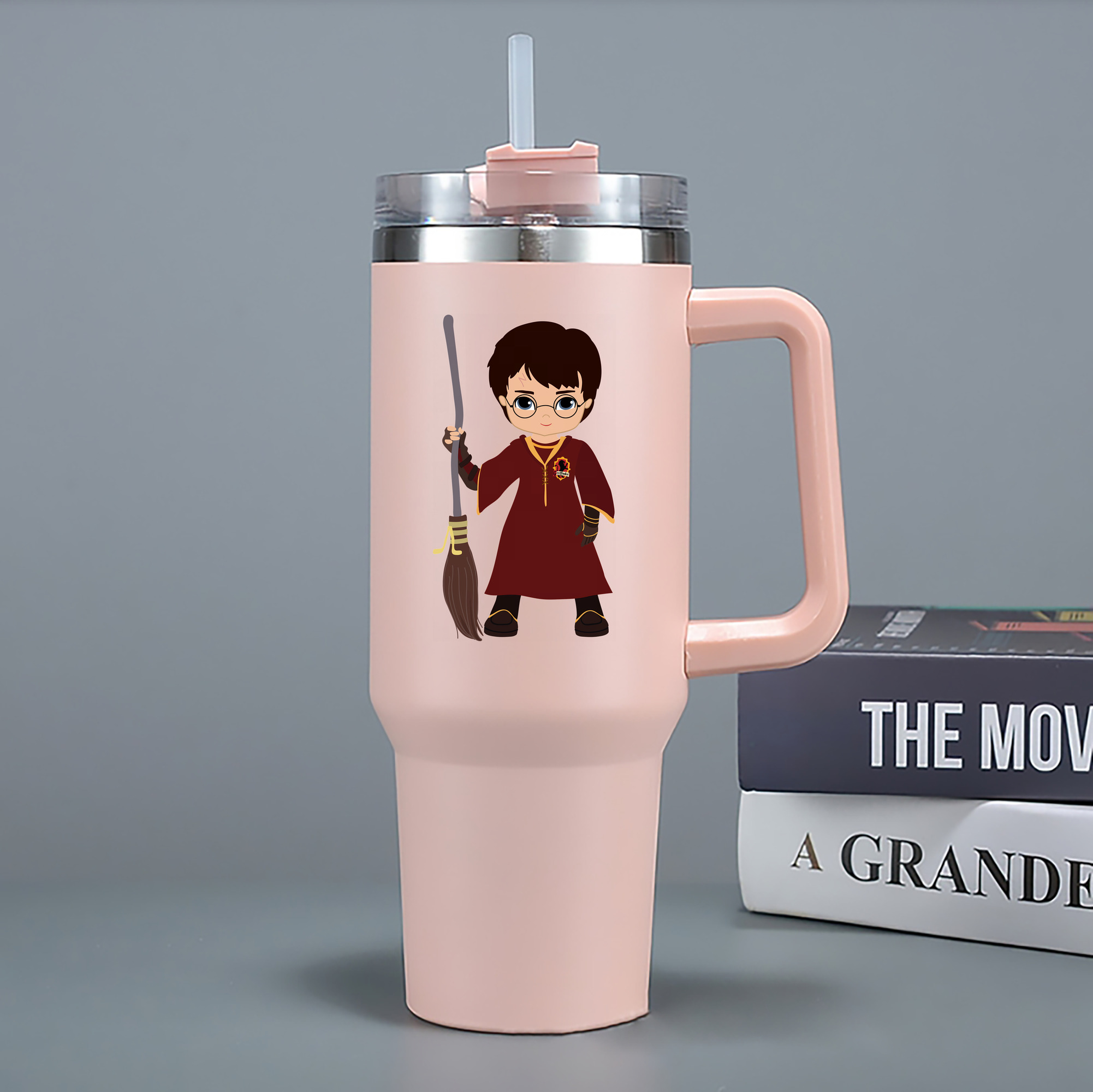 （画像用） Harry Potter ハリー・ポッターシリーズ 1200mL車用タンブラー - クリスタルステッカー（プラスチックストロー付き）